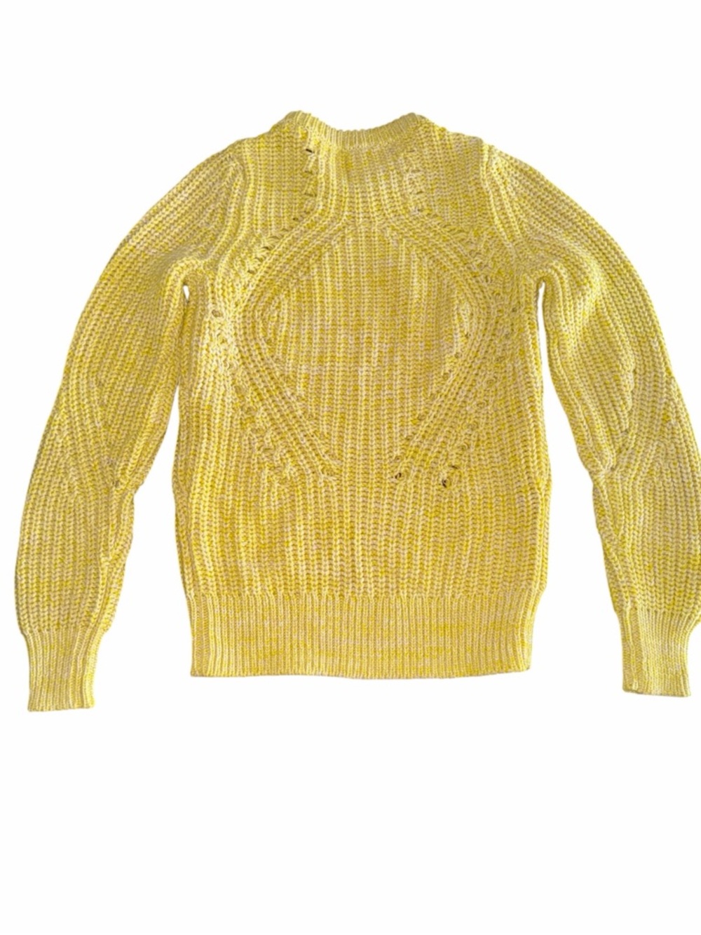 Yellow Crewneck Chunky Knit Sweater - Picture 4 of 8